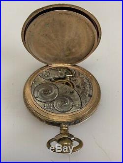Antique 14 kt Gold-Filled Pocket Watch Elgin Hunter Case 15 Jewels