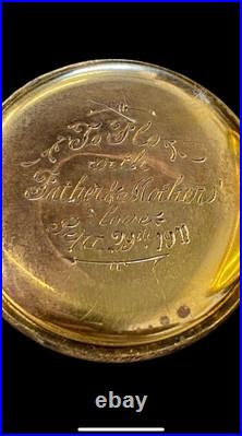 Antique 14ct Gold Baume Longines Double Cased Pocket Watch