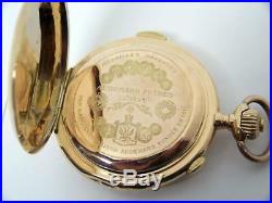 Antique 14k AUDEMARS FRERES GENEVE REPEATER Chronograph Hunter Case Pocket Watch