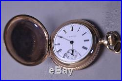 Antique 14k Gold-filled Ladies Waltham Pocket Watch Pendant Engraved Hunter Case
