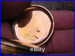 Antique 14k Solid Gold Ornate Waltham Hunter Case Pocket Watch Minty Case Size 0