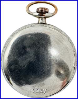 Antique 16 Size Nawco Pinstripe Pocket Watch Case White Gold Filled USA