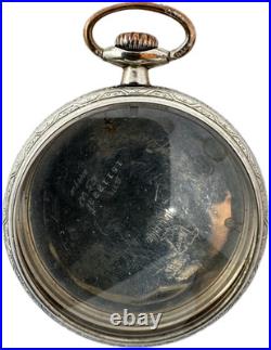 Antique 16 Size Nawco Pinstripe Pocket Watch Case White Gold Filled USA