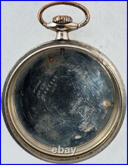 Antique 16 Size Nawco Pinstripe Pocket Watch Case White Gold Filled USA