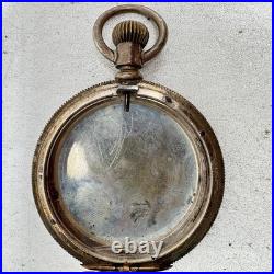 Antique 16 Size Waltham Coin Edge Hunter Pocket Watch Case Coin Silver USA