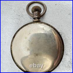 Antique 16 Size Waltham Coin Edge Hunter Pocket Watch Case Coin Silver USA