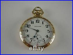 Antique 16s Hamilton 992 Rail Road pocket watch. 1924. Gold filled Wadsworth case