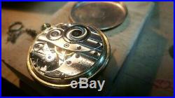 Antique 17 Jewel Pocket Watch 1940's Elgin 574 Works, Railroad Style Case GF Sz16