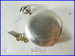 Antique 1800s Rockford Watch Co. Pocket Watch Coin Silver Case FAHYS COIN