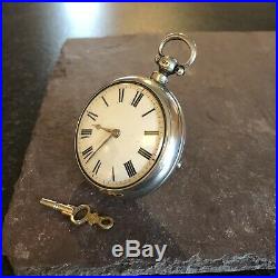 Antique 1833 Pair Case Silver Verge Fusee Pocket Watch J. Johnson London