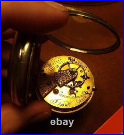 Antique 1857 London Assay Sterling Pocket Key Winding Watch Case by James Oliver