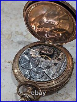 Antique 1870s Waltham Pocket Watch, J. BOSS 14K Gold Filled Keystone Case