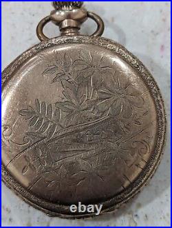 Antique 1870s Waltham Pocket Watch, J. BOSS 14K Gold Filled Keystone Case