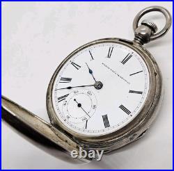 Antique 1876 ELGIN'Leader' Gents Coin Silver Full Hunter Key Wind Pocket Watch