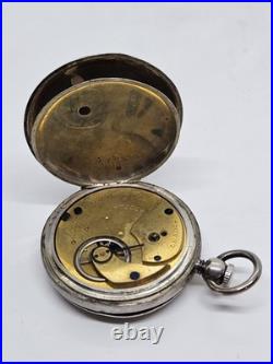 Antique 1876 ELGIN'Leader' Gents Coin Silver Full Hunter Key Wind Pocket Watch