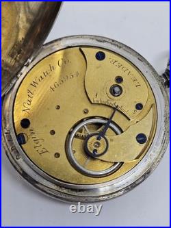 Antique 1876 ELGIN'Leader' Gents Coin Silver Full Hunter Key Wind Pocket Watch