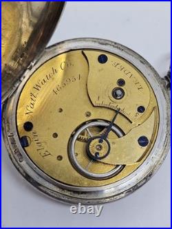 Antique 1876 ELGIN'Leader' Gents Coin Silver Full Hunter Key Wind Pocket Watch