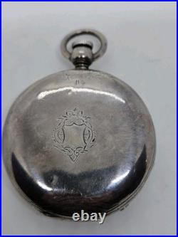 Antique 1876 ELGIN'Leader' Gents Coin Silver Full Hunter Key Wind Pocket Watch