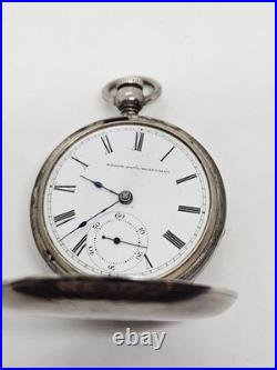 Antique 1876 ELGIN'Leader' Gents Coin Silver Full Hunter Key Wind Pocket Watch