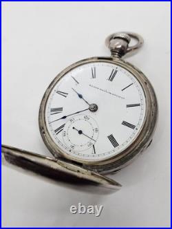 Antique 1876 ELGIN'Leader' Gents Coin Silver Full Hunter Key Wind Pocket Watch