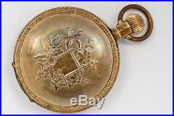 Antique 1877 Illinois 18s Lafayette Pocketwatch with Horse on Case