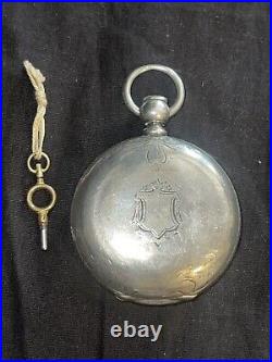 Antique 1877 WALTHAM PS Bartlett Victorian Coin Silver Full Hunter Pocket Watch