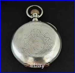 Antique 1877 Waltham size 18s hunting Case Coin Silver Pocket Watch