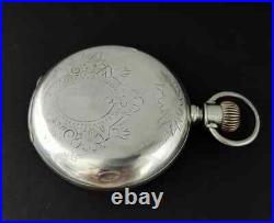 Antique 1877 Waltham size 18s hunting Case Coin Silver Pocket Watch