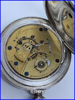 Antique 1880 HAMPDEN Hayward Key Wind Victorian Full Hunter Gents Pocket Watch
