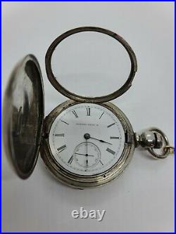 Antique 1880 HAMPDEN Hayward Key Wind Victorian Full Hunter Gents Pocket Watch