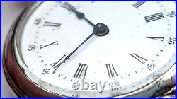 Antique 1885 INTERLAKEN 800 SILVER Case Personalized 35mm Open Face Pocket Watch