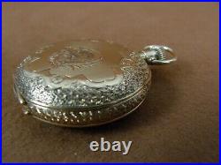 Antique 1888 Elgin 94 14k Solid Gold 6s Ladies Pocket Watch Horse Racing Case
