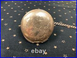 Antique 1888 WALTHAM HUNTER POCKET WATCH CWC Case GOLD Filled withChain-Runs A74. L