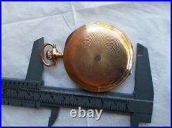Antique 1890 14k solid yellow gold full hunter's case waltham pocket watch