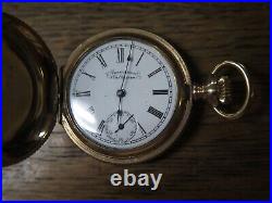 Antique 1891 American Waltham Pocket Watch With Hunter Case 0S 7J Runs