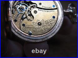 Antique 1891 American Waltham Pocket Watch With Hunter Case 0S 7J Runs