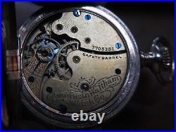 Antique 1891 American Waltham Pocket Watch With Hunter Case 0S 7J Runs