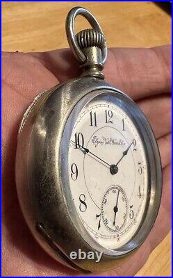 Antique 1891 Elgin Grade 107 16s 15j Half Hunter Case Pocket Watch