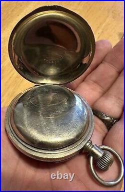 Antique 1891 Elgin Grade 107 16s 15j Half Hunter Case Pocket Watch