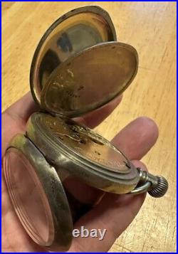 Antique 1891 Elgin Grade 107 16s 15j Half Hunter Case Pocket Watch