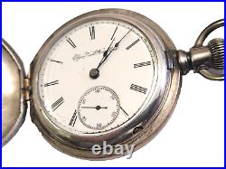 Antique 1893 18 Size 5 Ounce Coin Silver ELGIN Hunter Case Pocket Watch