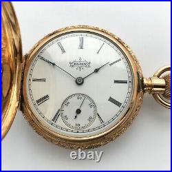 Antique 1896 Elgin Pocket Watch 7J Grade 117 6s 14k Solid Gold Hunter Case