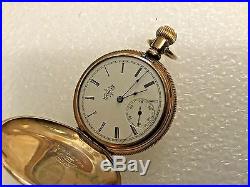 Antique 1896 Elgin Pocket Watch-Runs-Dueber Champion Case Marked 14K-Gilt Mov't
