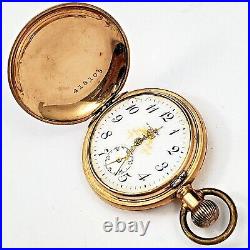 Antique 1896 Waltham Pocket Watch 6s M/1890 7/Js G/Y FullHunting Case Nds X-Tal