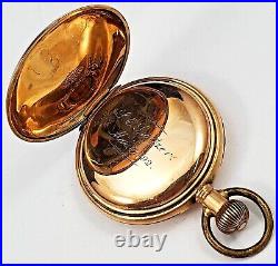 Antique 1896 Waltham Pocket Watch 6s M/1890 7/Js G/Y FullHunting Case Nds X-Tal