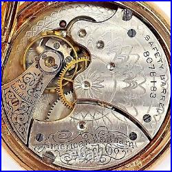 Antique 1896 Waltham Pocket Watch 6s M/1890 7/Js G/Y FullHunting Case Nds X-Tal