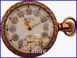 Antique 18S Waltham O'Hara Dial & Scalloped Case Pocket Watch 84 Gold Filled