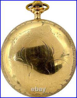 Antique 18 Size Brooklyn Pinstripe Open Face Pocket Watch Case Gold Filled