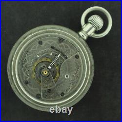 Antique 18 Size Elgin Manual Pocket Watch Grade 207 Silverode Runs w Deer Case