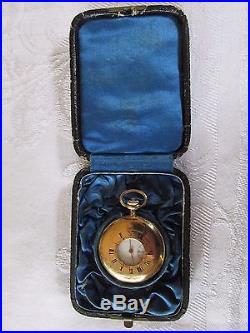 Antique 18ct 18K Gold Half Hunter Pocket Watch in Case Working